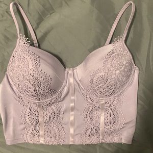 Purple lace crop top
